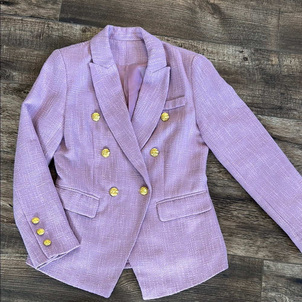 Lavender Double-Breasted Women's Blazer